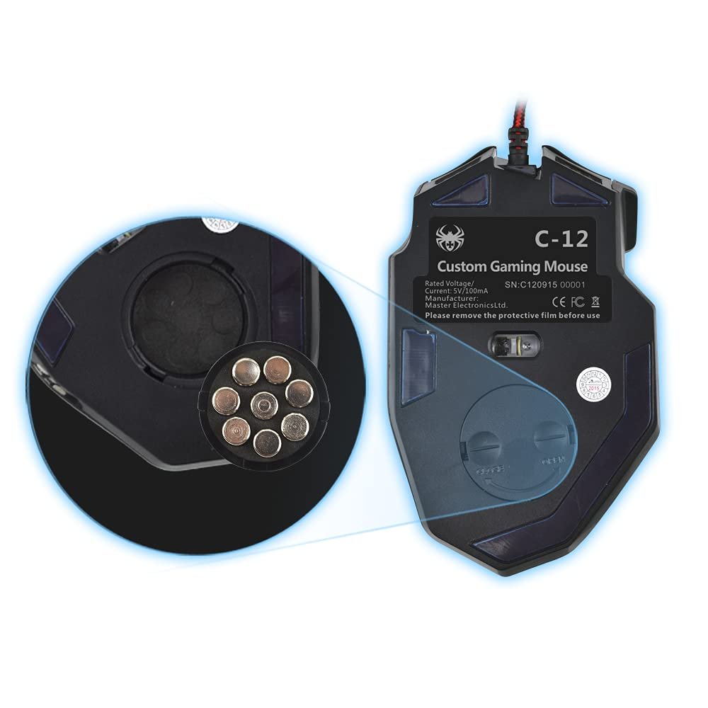 Programmable Zelotes C-12 Gaming Mouse, AFUNTA Laser Gaming Mouse Support 4 level DPI switch,double-speed adjustment,highest to 8000DPI, Total 12 Programmable Buttons and Weight Tuning Cartridge - Image 6