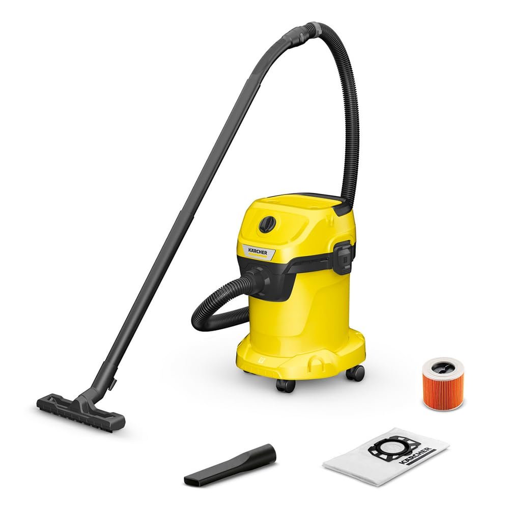 KARCHER Wd 3 V Wet & Dry Vacuum Cleaner, 23 kPa Suction Power, 17L Tank, 1000W Blower Function, Cartridge Filter & Fleece Filter Bag, for Home, Car & Furniture Cleaning, German Tech - Image 2