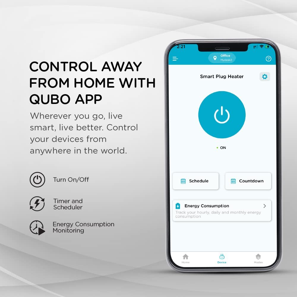 Qubo 10A Wi-Fi + Bluetooth Smart Plug | Energy Monitoring | Ideal for Small Devices Like TVs, Air Purifiers, Mobile & Laptop Chargers | Voice Control with Alexa & Google Assistant | From Hero Group - Image 7