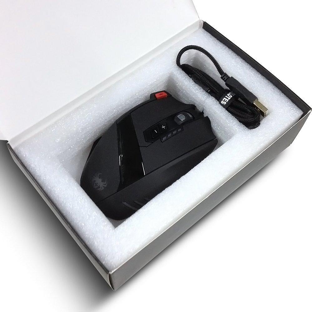 Programmable Zelotes C-12 Gaming Mouse, AFUNTA Laser Gaming Mouse Support 4 level DPI switch,double-speed adjustment,highest to 8000DPI, Total 12 Programmable Buttons and Weight Tuning Cartridge