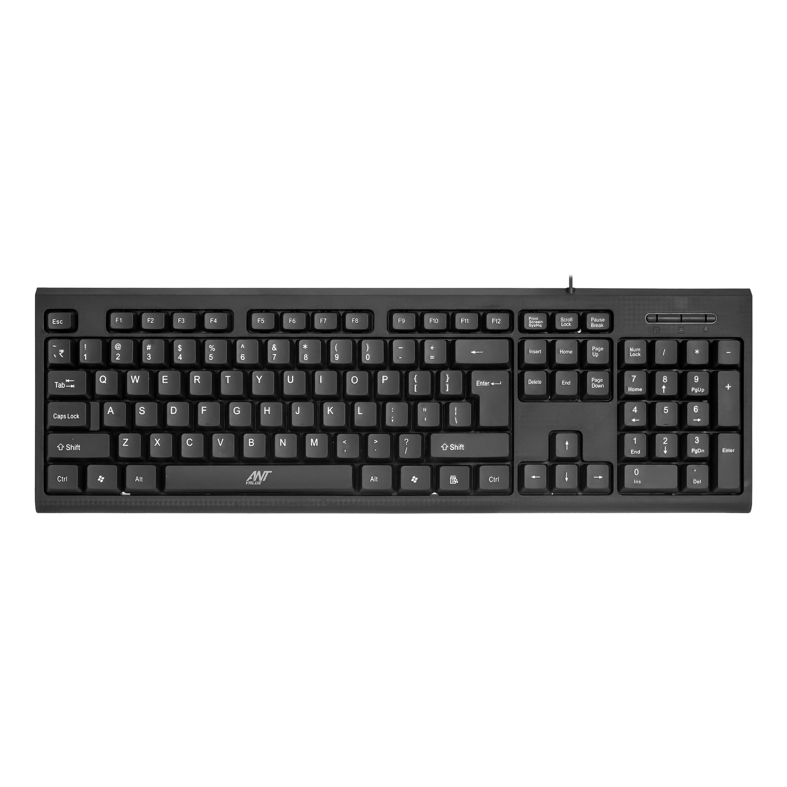 Ant Value FKBRI01 Ultra-Slim Compact USB Wired Keyboard for Mac and PC,Windows 10/8 / 7 / Vista/XP, Spill-Resistant Silent Keyboard – Membrane Water-Resistant Coating 10 Million Keystrokes (Black) - Image 2