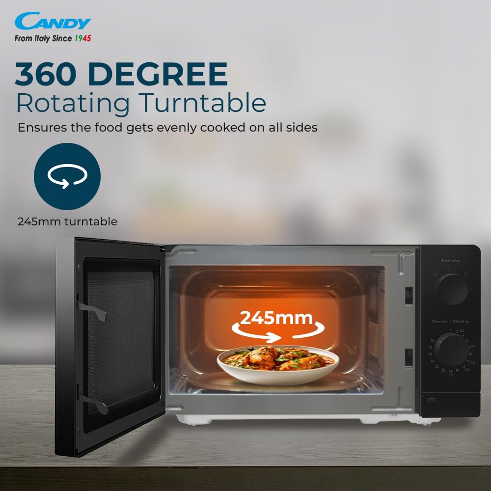 Candy 19 L Inverter Technology with 5 Power Levels Solo Microwave Oven and Defrost,3 year Warranty on magnetron,(CSM192B, Black) From Milan to Your Kitchen - Image 6