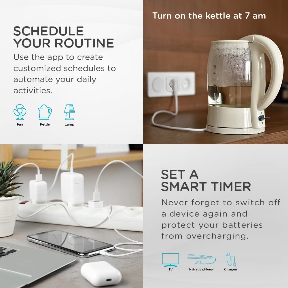 Qubo 10A Wi-Fi + Bluetooth Smart Plug | Energy Monitoring | Ideal for Small Devices Like TVs, Air Purifiers, Mobile & Laptop Chargers | Voice Control with Alexa & Google Assistant | From Hero Group - Image 4