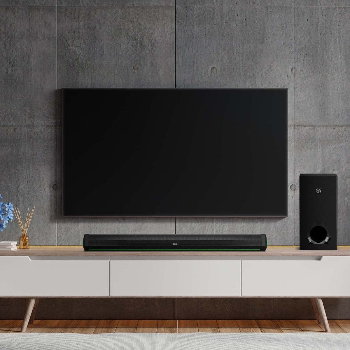 GOVO GOSURROUND 900 | 200W Soundbar | 2.1 Channel Home Theatre | Deep Bass from 6.5” Subwoofer | BT v5.3, HDMI, AUX, USB Connectivity | 4 EQ Modes | Sleek Remote & LED Lights+Display (Platinum Black)