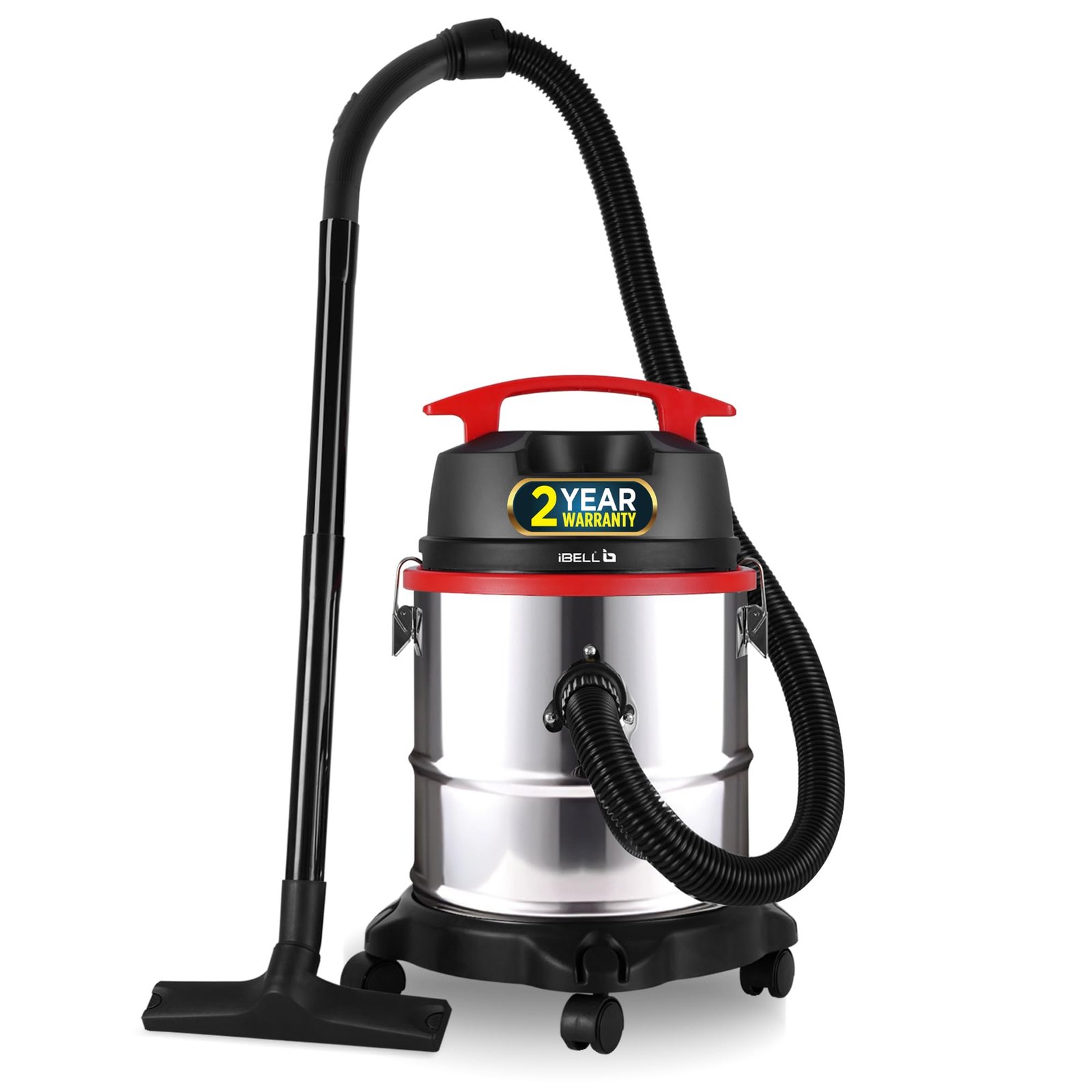 IBELL AERO VAC 2000 Vacuum Cleaner for Home Use Wet and Dry, 1600 W Motor, 21 LTR Tank Capacity, HEPA Filter, Blower Function, Stainless Steel Body (Black, Red, Steel) - Image 2