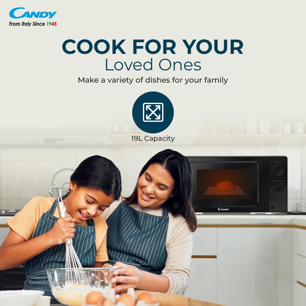Candy 19 L Inverter Technology with 5 Power Levels Solo Microwave Oven and Defrost,3 year Warranty on magnetron,(CSM192B, Black) From Milan to Your Kitchen - Image 4