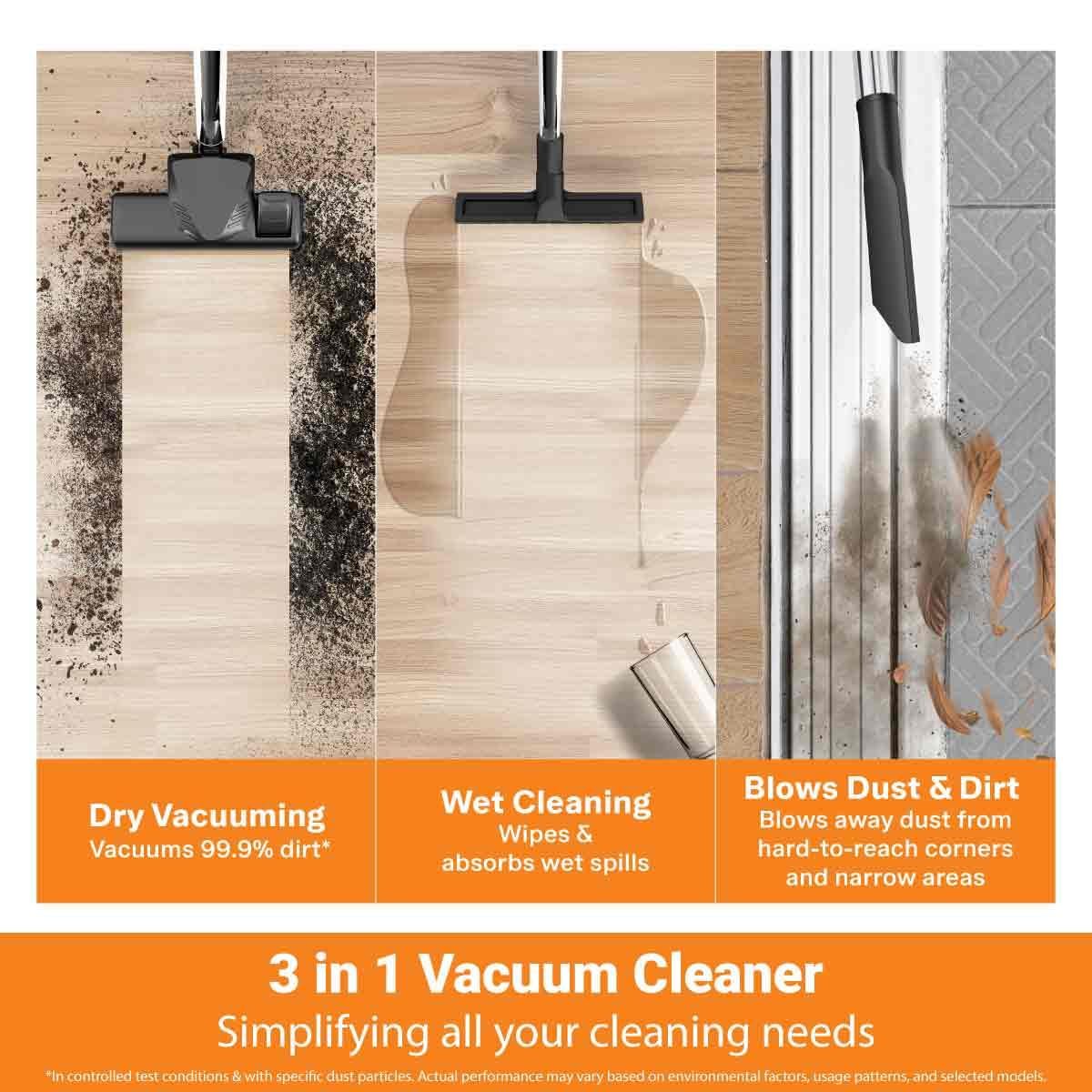 Eureka Forbes Wet & Dry Endura Vacuum Cleaner 22 kPa High Power Suction | Blower Function | 20 litres Tank Capacity | High Strength Stainless Steel Body | 7 Multipurpose Accessories |1 Year Warranty - Image 7