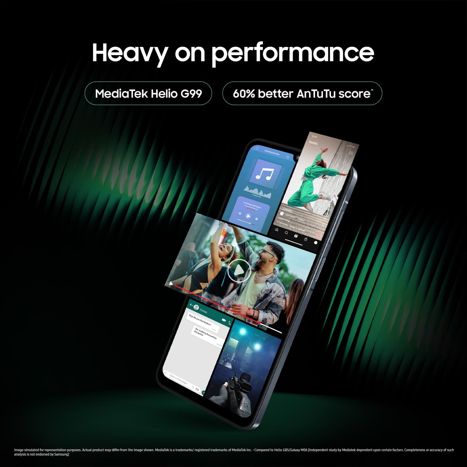 Samsung Galaxy M07 Mobile (Black, 4GB RAM, 64GB Storage) | MediaTek Helio G99 | AnTuTu 624K | IP54| 50MP Camera | 7.6mm Slim | 5000mAh Battery | 25W Fast Charging | 6 Gen OS Upgrades | Without Charger - Image 4