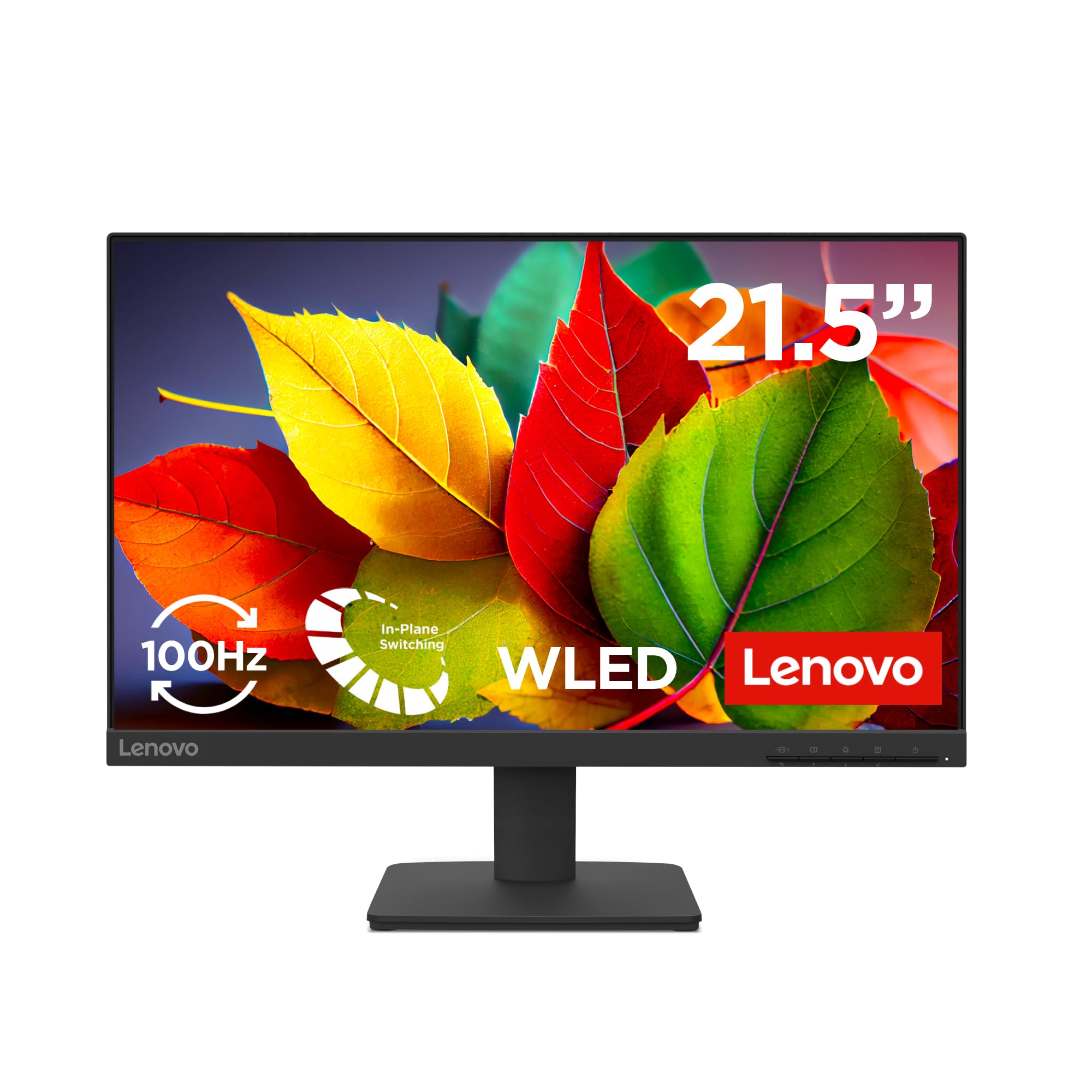 Lenovo L22-4e | 21.5" (55.88cm) FHD IPS 100Hz Ultraslim Monitor | 4ms, 99% sRGB, 16.7Mn Colors, 1x HDMI 1.4, 1x VGA,TUV Eye Comfort, Low Blue Light| Tilt | Black | 67D5KAC6IN - Image 2