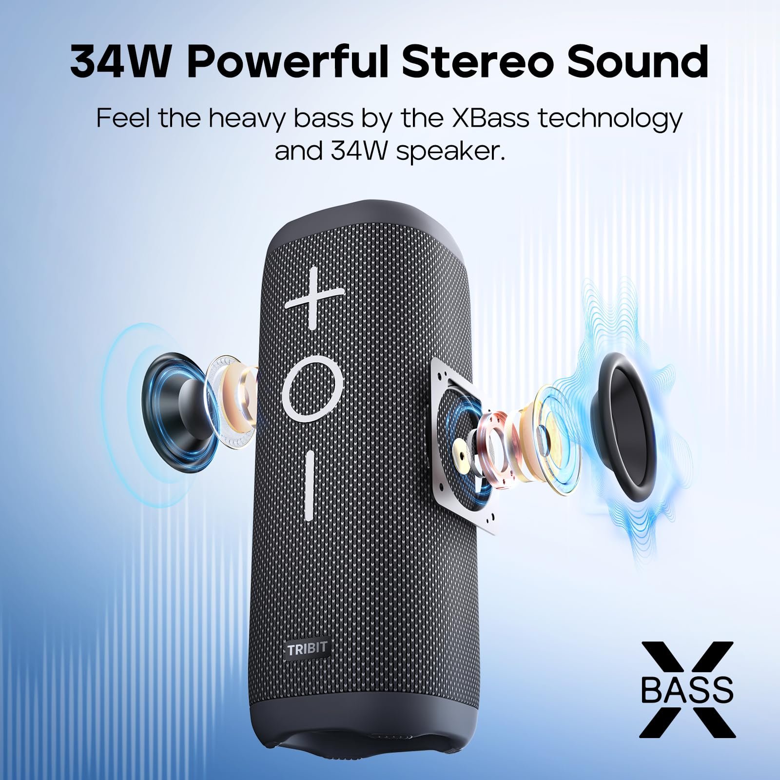 Tribit StormBox 2 Bluetooth Speaker with 34W 360° Surround Sound, XBass Tech, 24H Playtime, IPX7 Waterproof, Bluetooth 5.3, TWS Pairing Portable Wireless Speaker for Outdoor - Image 5