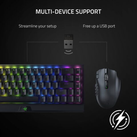 Razer Naga V2 HyperSpeed Wireless MMO Gaming Mouse: 19 Programmable Buttons - HyperScroll Technology - Focus Pro 30K Optical Sensor - Mechanical Mouse Switches Gen2 -RZ01-03600100-R3A1