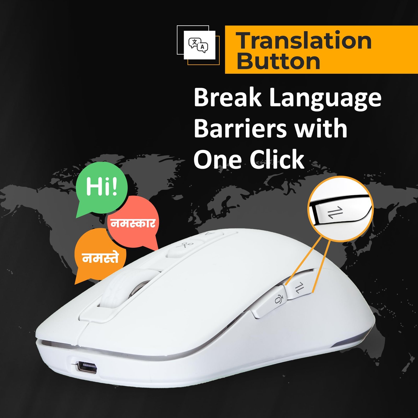 OTEK BM09 Smart AI Mouse Voice & Text Translation, Voice Recognition & Typing, OCR Screenshot, 100 Languages, AI PPT Creation, AI Excel, Adjustable DPI, Windows & MacOS, Multi-Connectivity (White) - Image 5