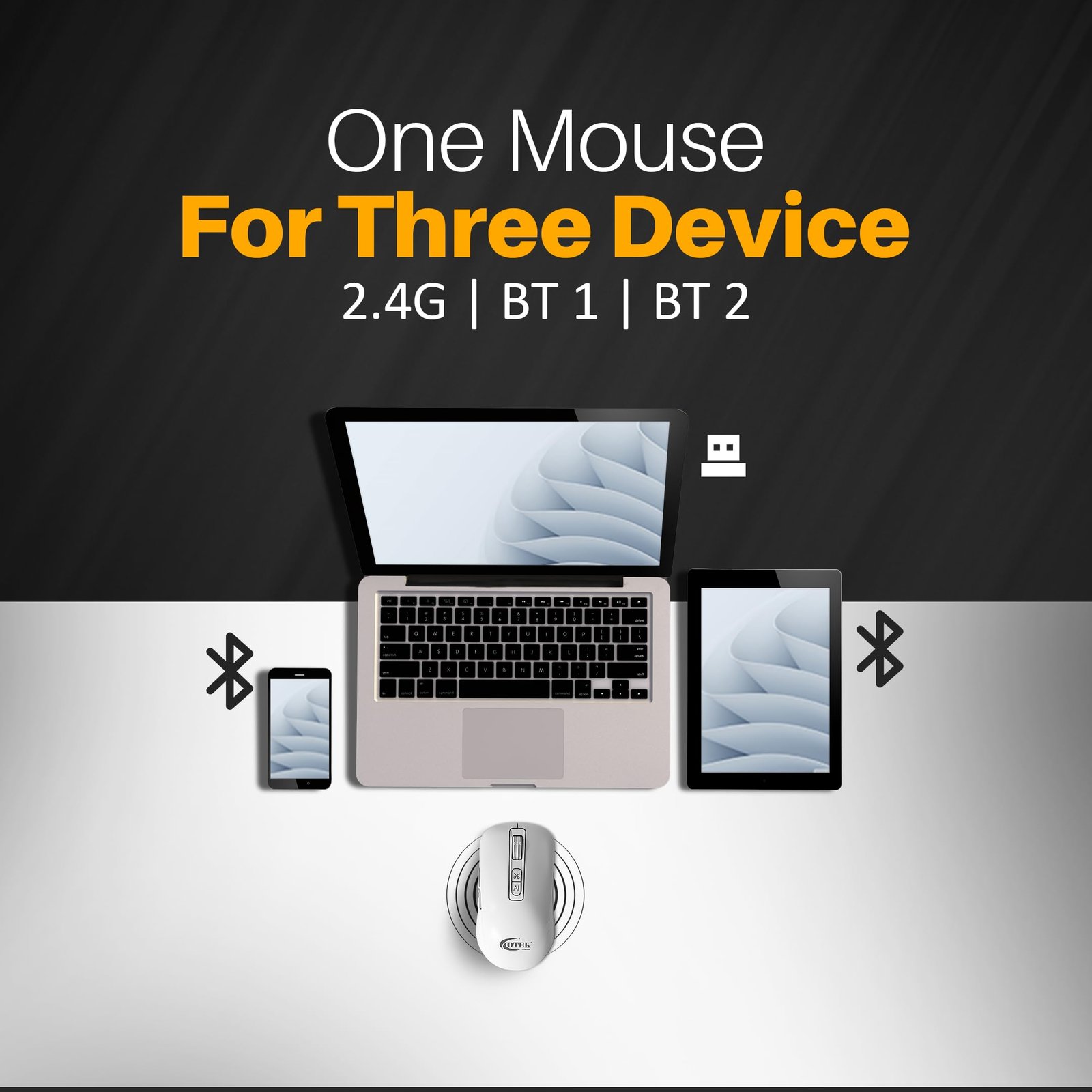 OTEK BM09 Smart AI Mouse Voice & Text Translation, Voice Recognition & Typing, OCR Screenshot, 100 Languages, AI PPT Creation, AI Excel, Adjustable DPI, Windows & MacOS, Multi-Connectivity (White) - Image 8