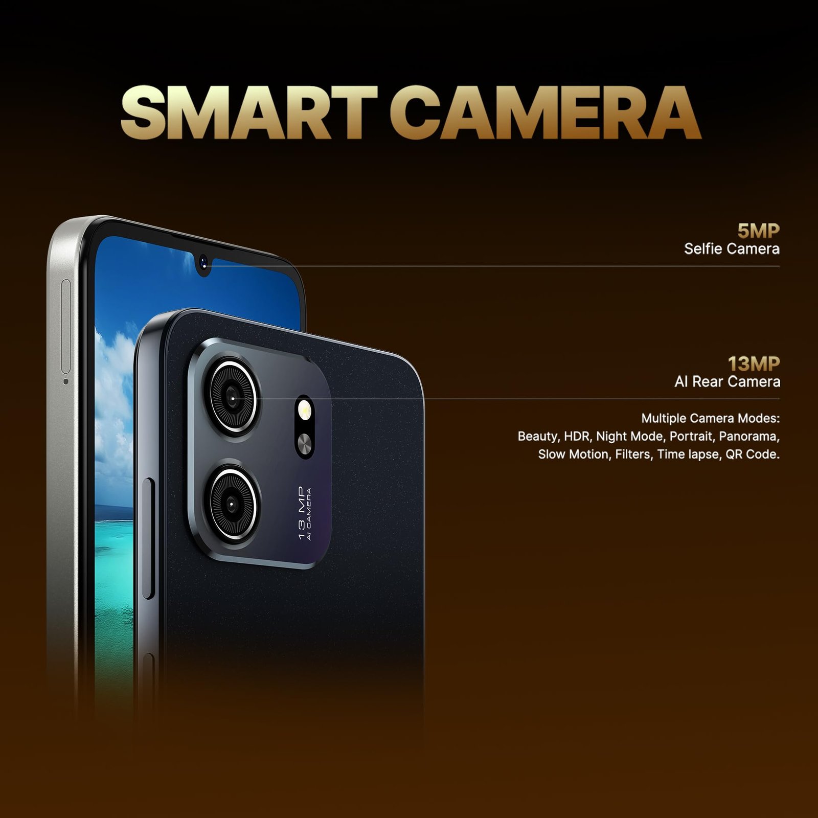 Lava Bold N2 Lite (Nilgiri Blue, 3 GB RAM, 64 GB Storage) | 6.75" HD+ Display | 13MP AI Dual Rear Camera | 5000 mAh Battery | Secure Face Unlock | Fingerprint Reader | Charger & Phone-Cover in Box - Image 4