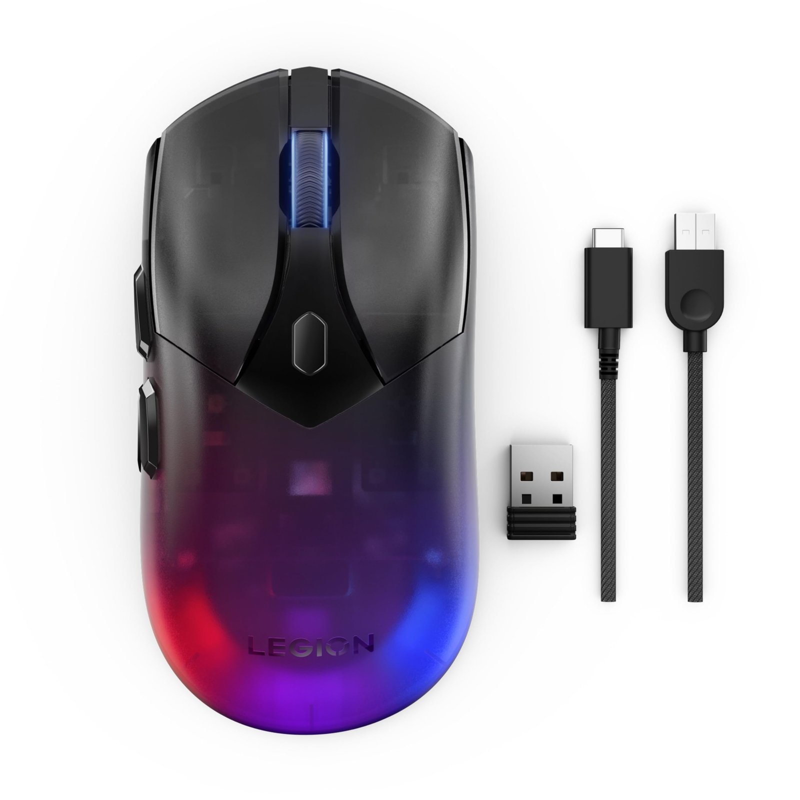 Lenovo Legion M410 Wireless RGB Gaming Mouse, Ambidextrous, 30 Million Clicks, 6 Programmable Buttons, Upto 16000 DPI with 4 Levels DPI Switch, 2-Zone Programmable RGB, 3Yr Warranty, Black, GY51P83012 - Image 5