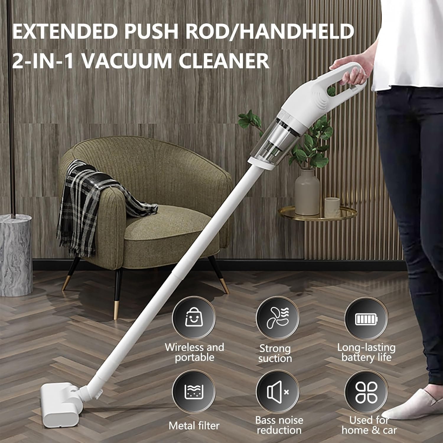 Vasukie Multifunction Vacuum Cleaner with Brushless Motor Strong Suction 18Kpa Handheld Vacuum Cleaner, for Home Use, Dry Vacuuming Portable Mini Car Vacuum Cleaner - Image 3