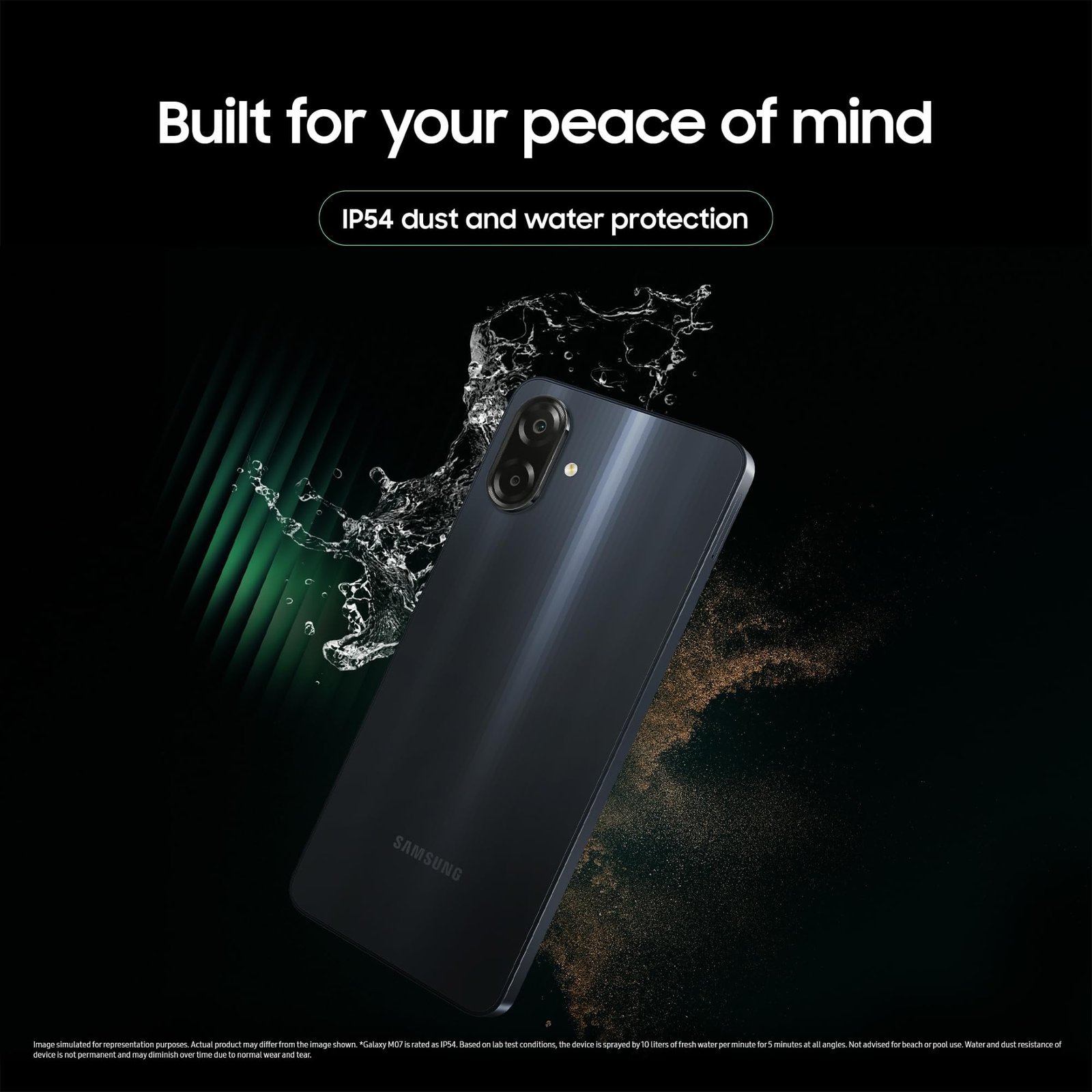 Samsung Galaxy M07 Mobile (Black, 4GB RAM, 64GB Storage) | MediaTek Helio G99 | AnTuTu 624K | IP54| 50MP Camera | 7.6mm Slim | 5000mAh Battery | 25W Fast Charging | 6 Gen OS Upgrades | Without Charger - Image 7