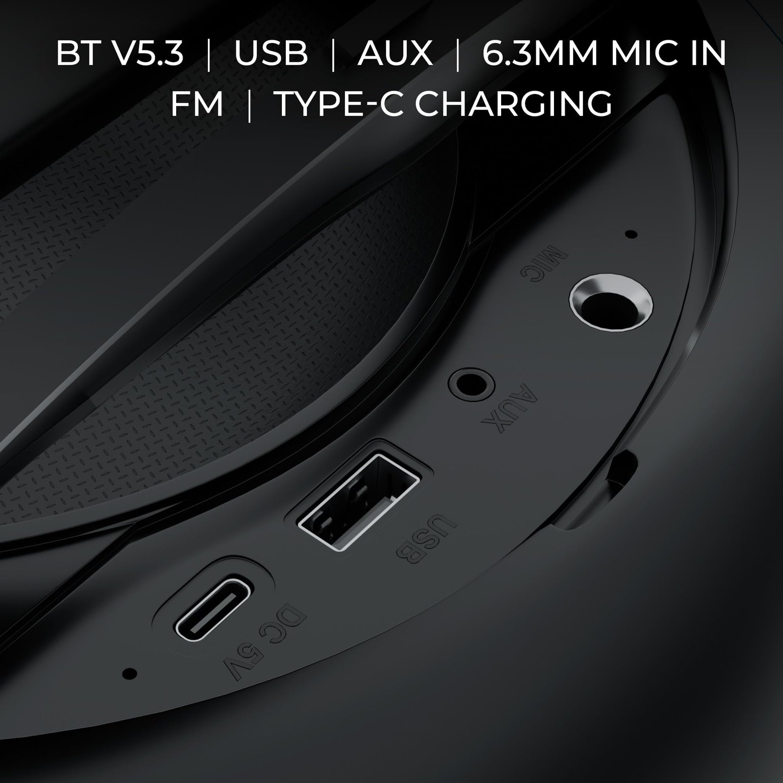 Zebronics Portable Bluetooth Speaker, 90W, Upto 6 Hours Playback, Dual Full-Range Drivers, Karaoke, TWS, BT v5.3, USB, AUX, RGB, Deep Bass, Wireless Mic with Display, Type-C Charge (Party Fyre 100) - Image 6