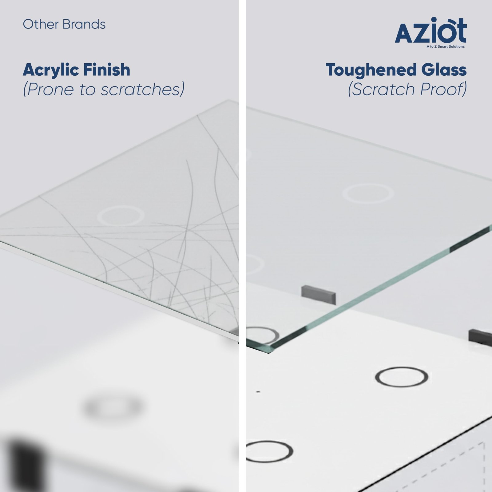 AZIOT Smart Wi-fi Modular 4 Gang Premium Touch Switch (6 Amps Each) - GLASS (Not Acrylic): Elevate Your Home with Effortless Control (Fits in Anchor Roma Classic and Similar Plates) Home Automation - Image 7