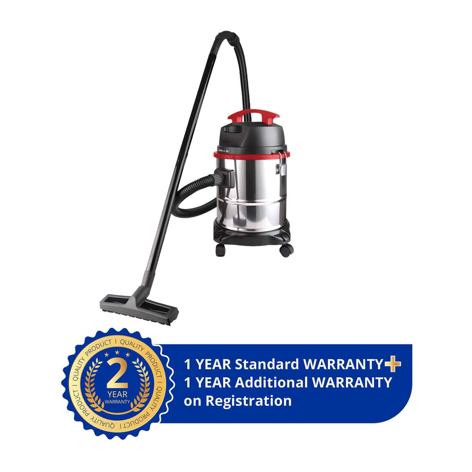 IBELL AERO VAC 2000 Vacuum Cleaner for Home Use Wet and Dry, 1600 W Motor, 21 LTR Tank Capacity, HEPA Filter, Blower Function, Stainless Steel Body (Black, Red, Steel) - Image 3