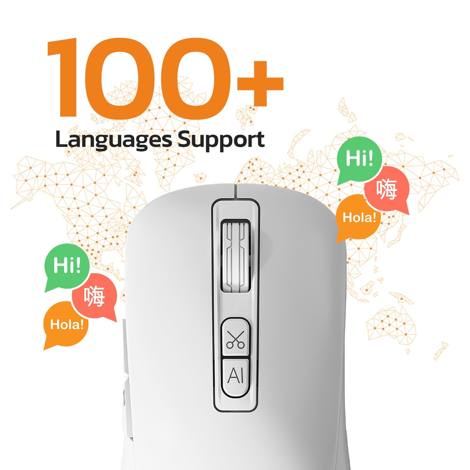 OTEK BM09 Smart AI Mouse Voice & Text Translation, Voice Recognition & Typing, OCR Screenshot, 100 Languages, AI PPT Creation, AI Excel, Adjustable DPI, Windows & MacOS, Multi-Connectivity (White) - Image 6
