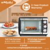 Bajaj 2000TM 20Ltr Oven Toaster Griller (20L OTG) | 1400 Watts Oven For Kitchen | Grilling, Baking, Toasting & Rotisserie | Transparent Glass Door | Temperature & Timer Control | 2 Yr Warranty 【Black】