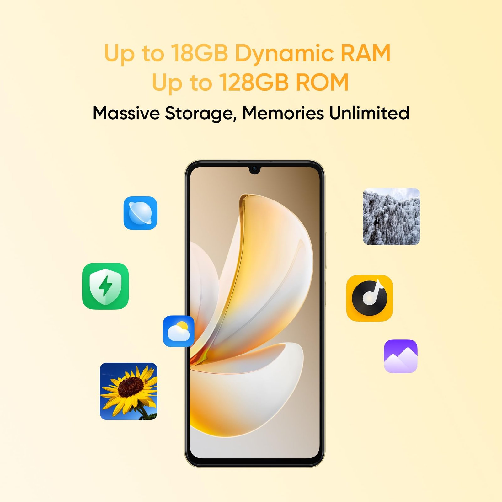 realme NARZO 80 Lite 4G (Beach Gold 2026, 4GB+64GB) | 6300mAh Segment's Biggest Battery | 7.94mm Slim Design | 300% Ultra Volume | Pulse Light: 9 Colors, 5 Glow Modes | Ai Assist - Image 7