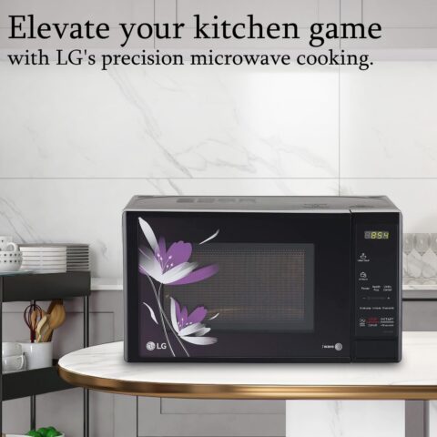 LG 20 L Solo Microwave Oven (MS2043BP, Black, Health plus Menu, I-Wave Technology, Indian Cuisine, Even Reheat & Defrost, Auto Cook Menu, Anti-Bacterial Cavity & Steam Clean)