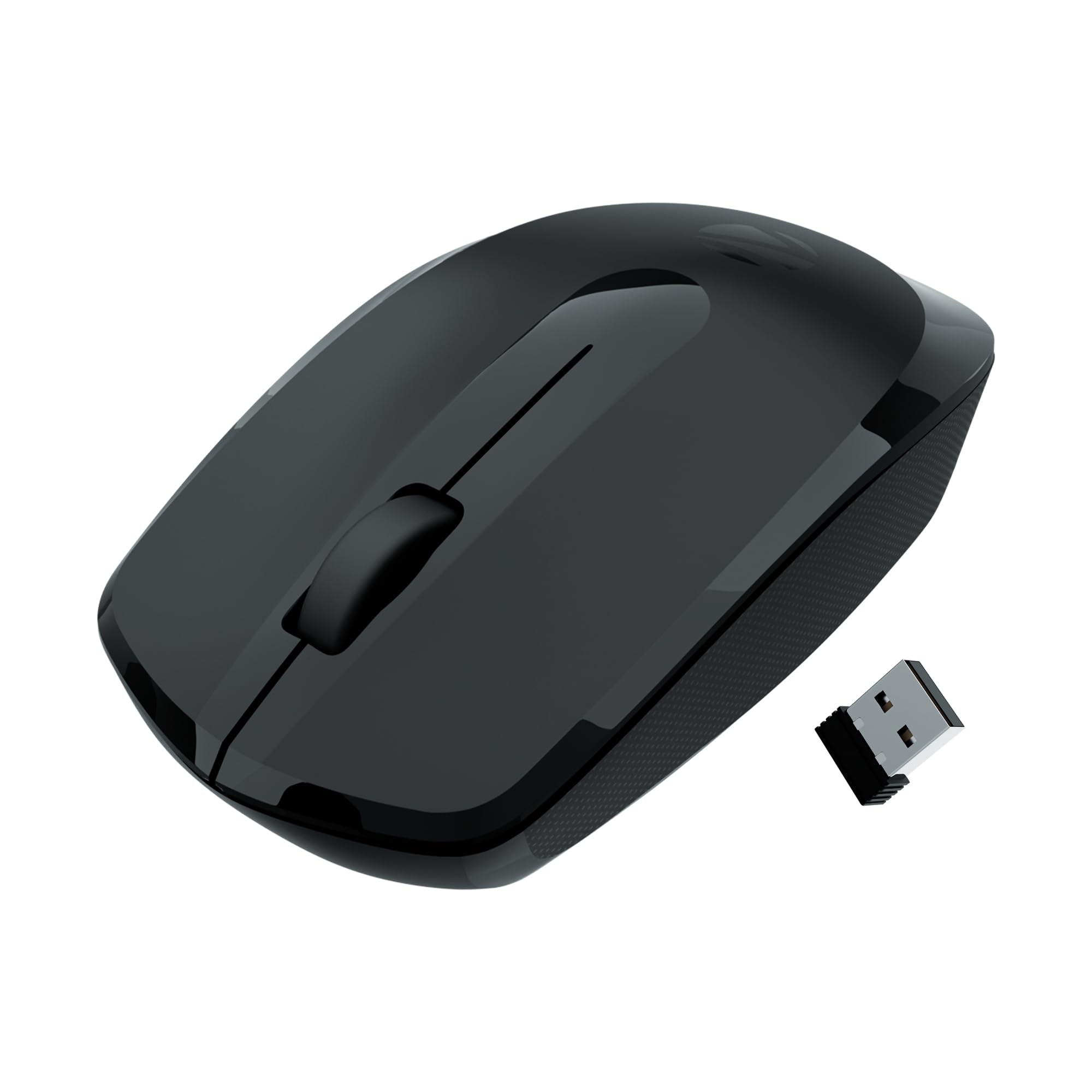 Wireless Mouse, 2.4GHz, 3200 DPI, 3 Buttons, Comfortable & Ergonomic, USB Nano Receiver, Power-Saving Mode, Works on Most Surfaces, for Mac | Laptop | Computer (Freego, Black)