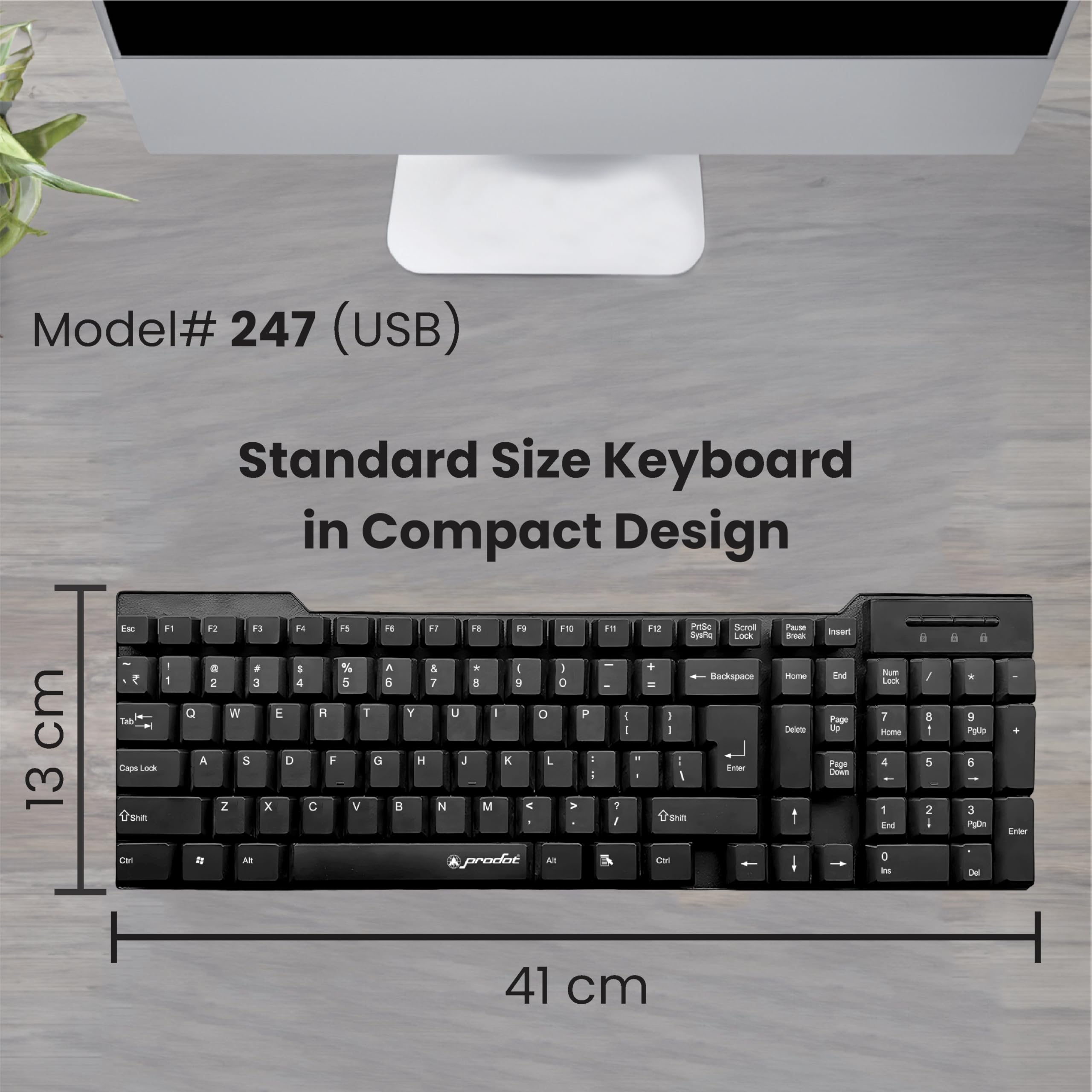 Alive USB Wired Keyboard Floated Key I Plug & Play Technology I 103-Keys Layout I Rupees Key I Spill Resistant Design I Works with Windows, iOS, Linux, Laptop and Mobile I 1 Year Warranty - Image 2