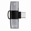 2-in-1 USB-C Audio & Charging Adapter, Dual USB-C Ports for Simultaneous Charging & Audio, High-Resolution Sound Aluminum Alloy Splitter, Type -C Headphone Adapter for Smartphones, Tablets & Laptops