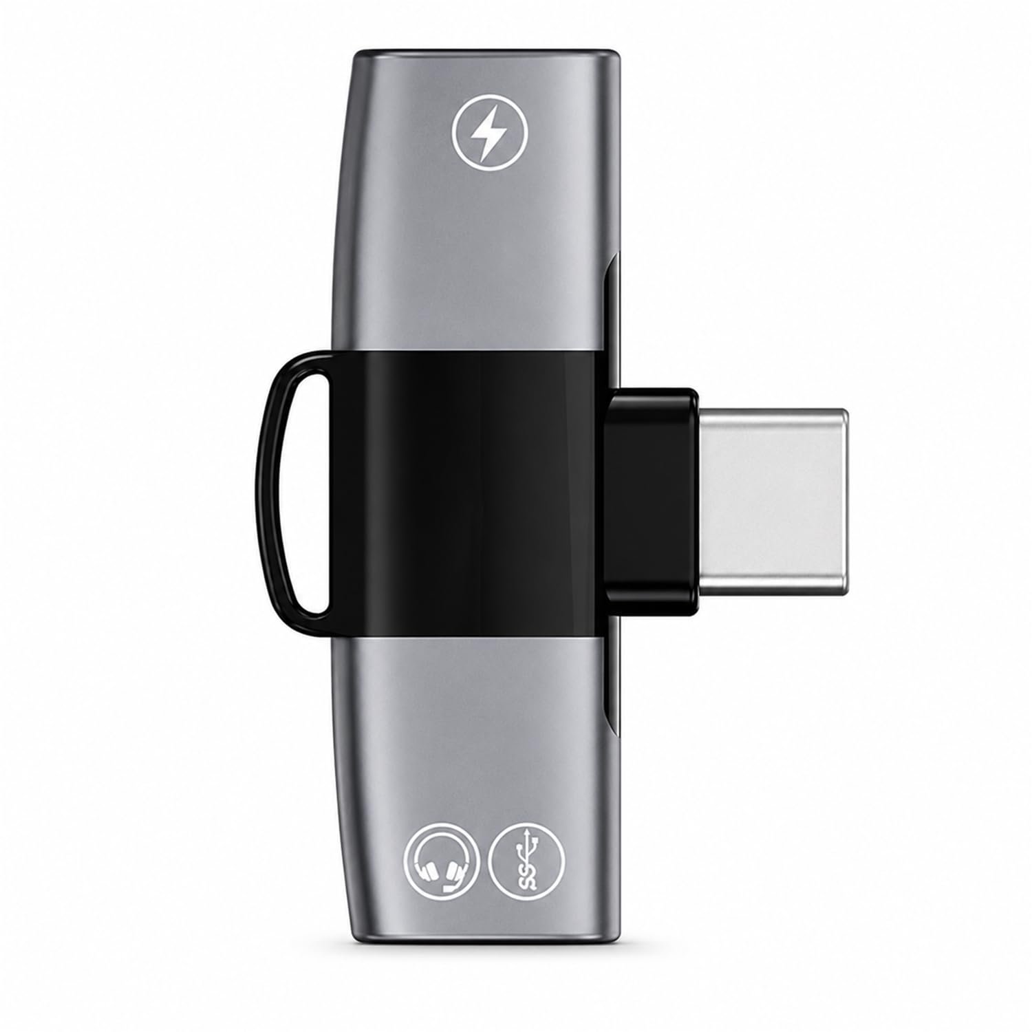 2-in-1 USB-C Audio & Charging Adapter, Dual USB-C Ports for Simultaneous Charging & Audio, High-Resolution Sound Aluminum Alloy Splitter, Type -C Headphone Adapter for Smartphones, Tablets & Laptops